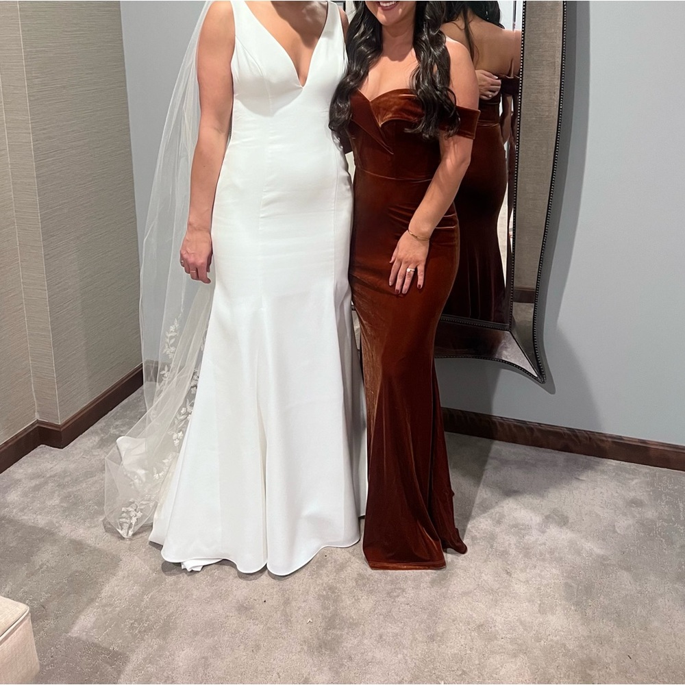 Revelry Rust Velvet Bridesmaid Dress